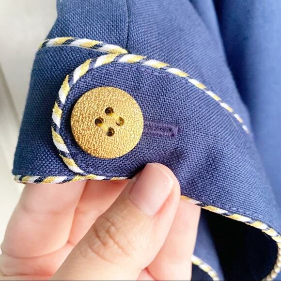 VTG Ciao LTD Short Sleeve Button Up Dress Gold Buttons Flight Attendant 1980s 8 - Picture 7 of 13